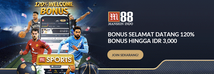 Animasi banner promosi M88 menampilkan berbagai jenis taruhan olahraga dan kasino